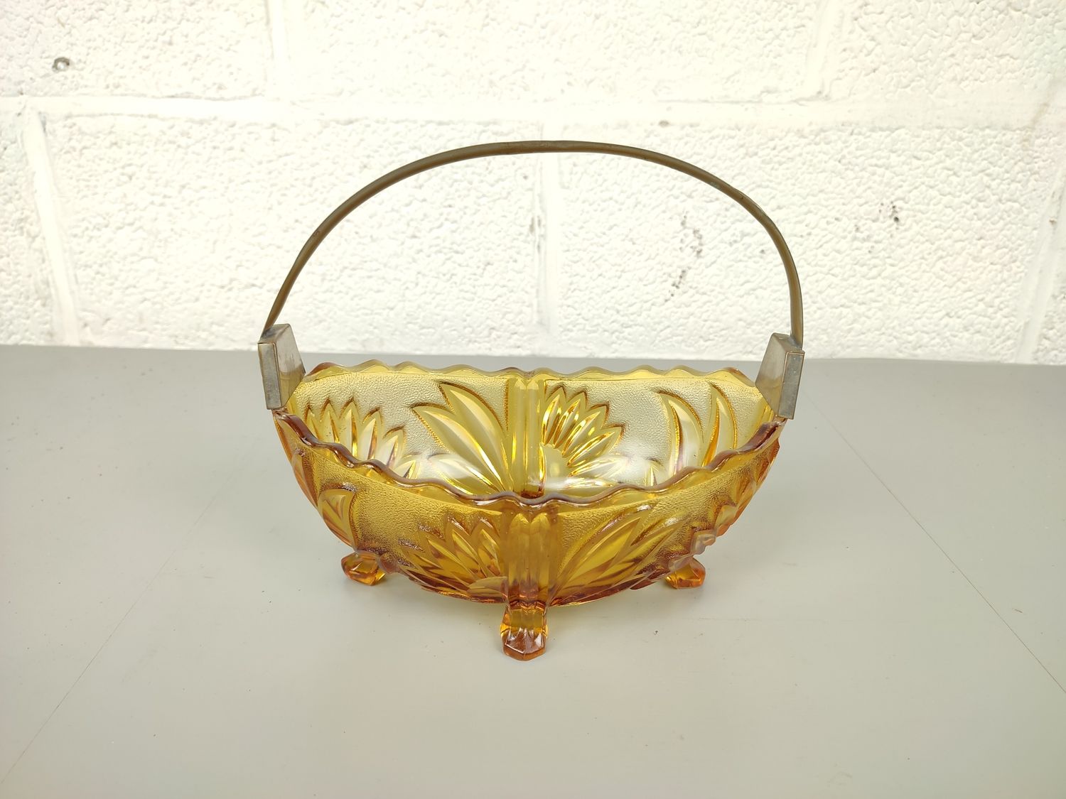 Amber glass bowl