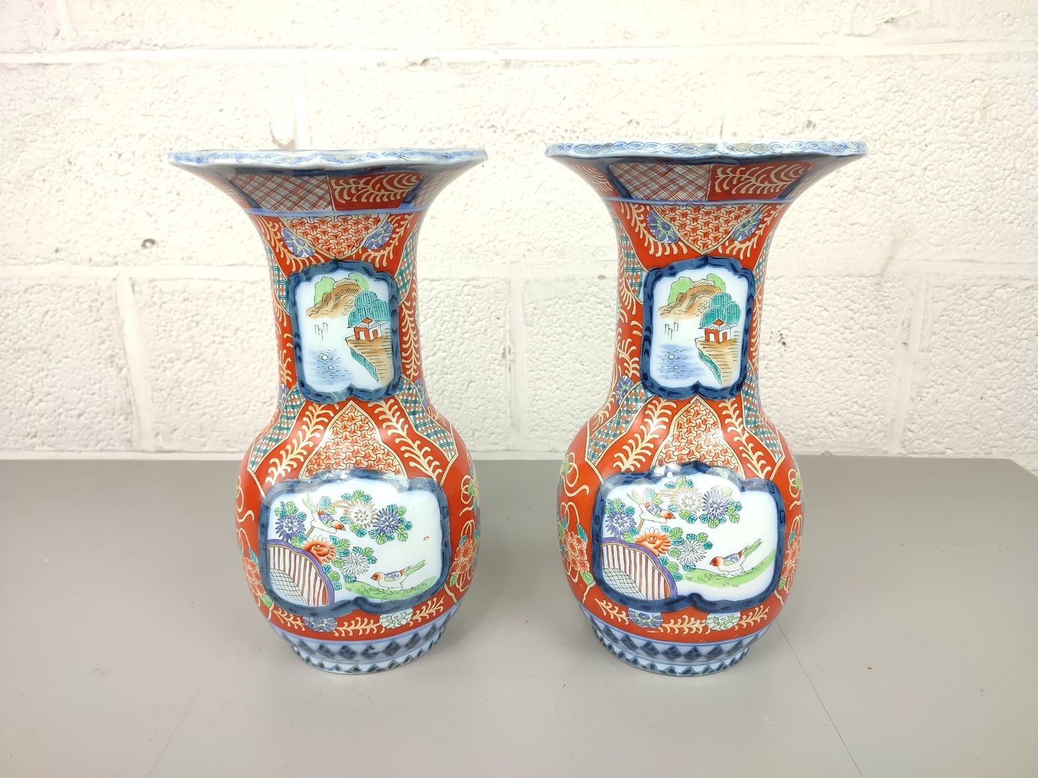 Petrus Regout Imari style vases