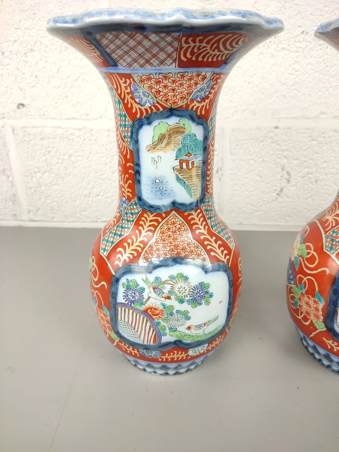 Petrus Regout Imari style vases