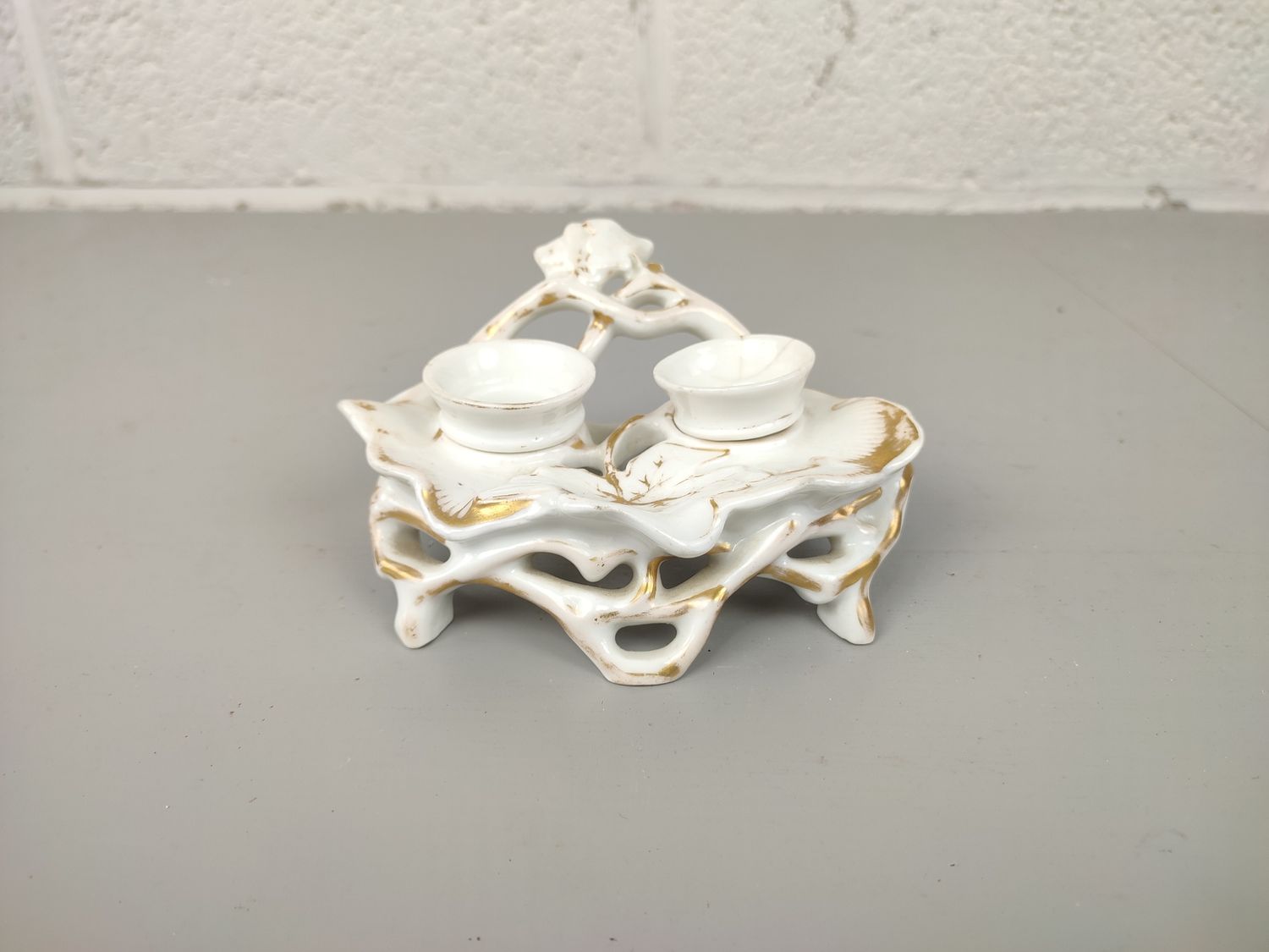 Antique vieux Bruxelles inkstand
