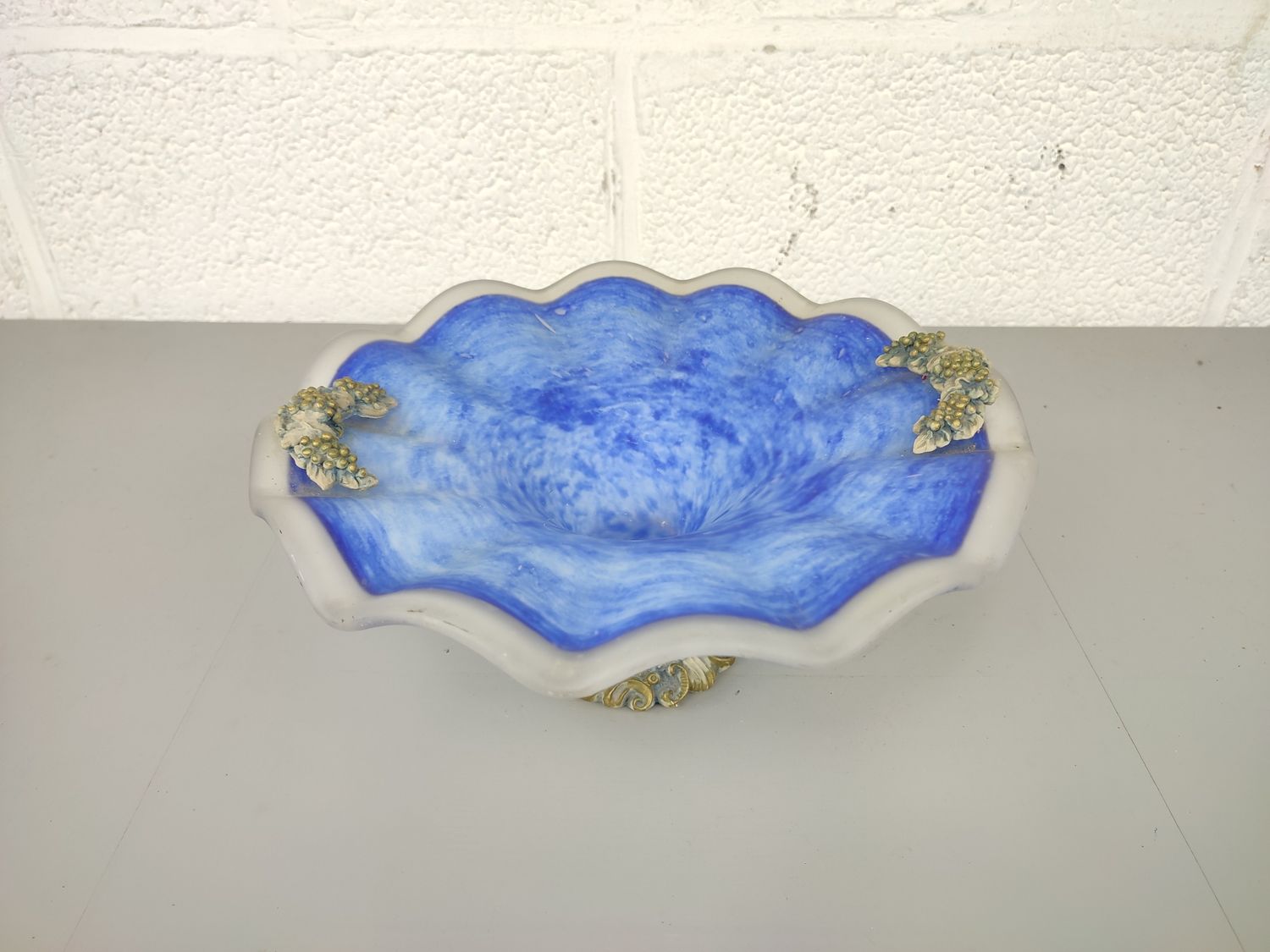 Blue Italian glass bowl