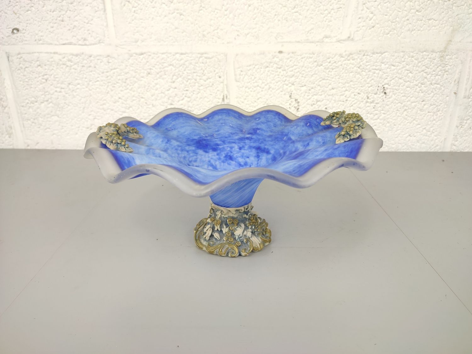 Blue Italian glass bowl