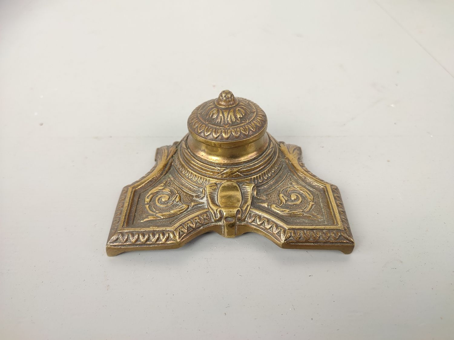 Brass inkwell