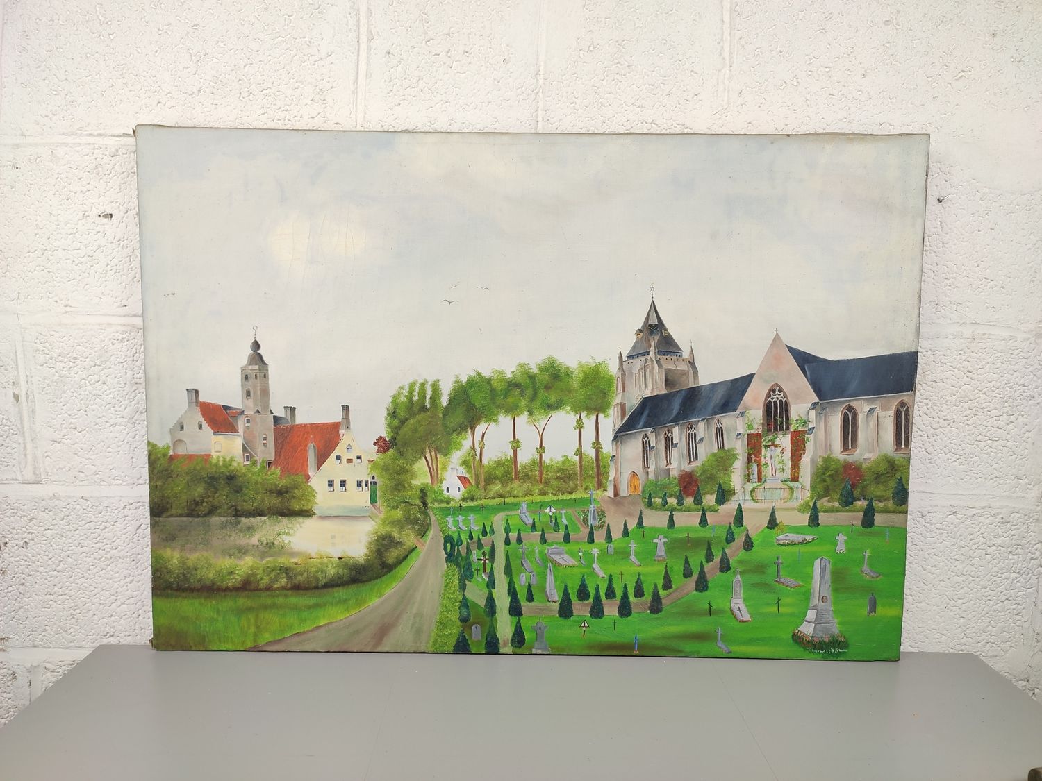 Painting of the church of Houtem
