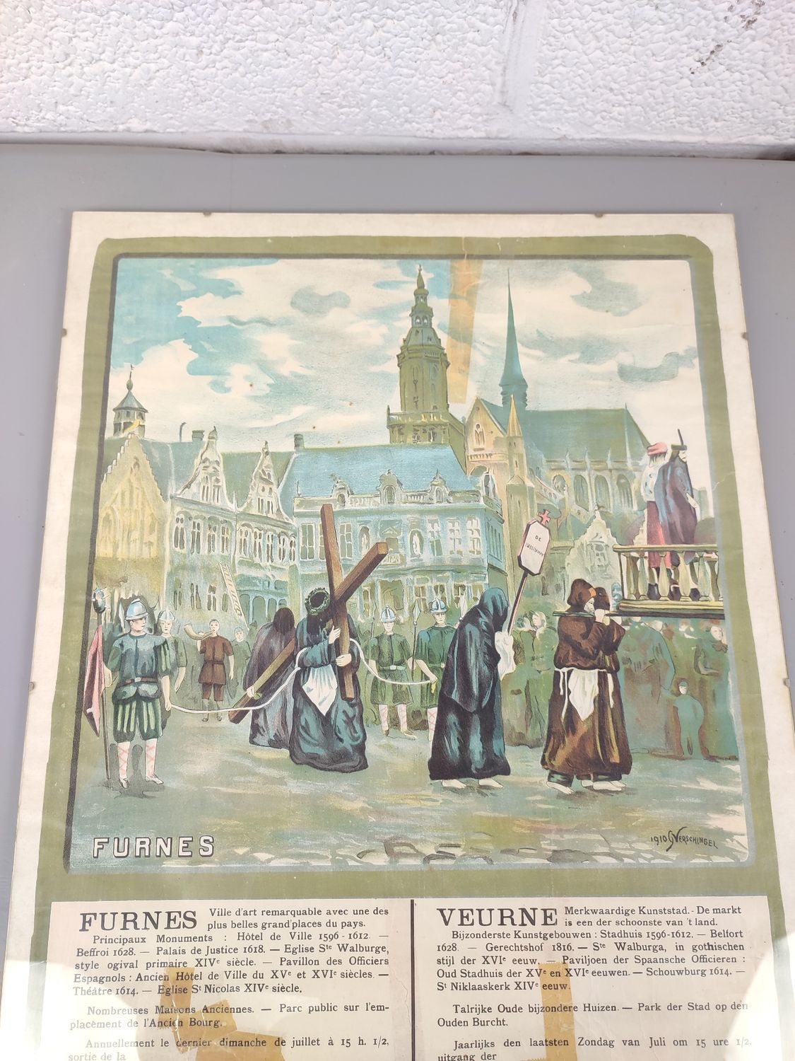 Old poster of the penitential procession in Veurne