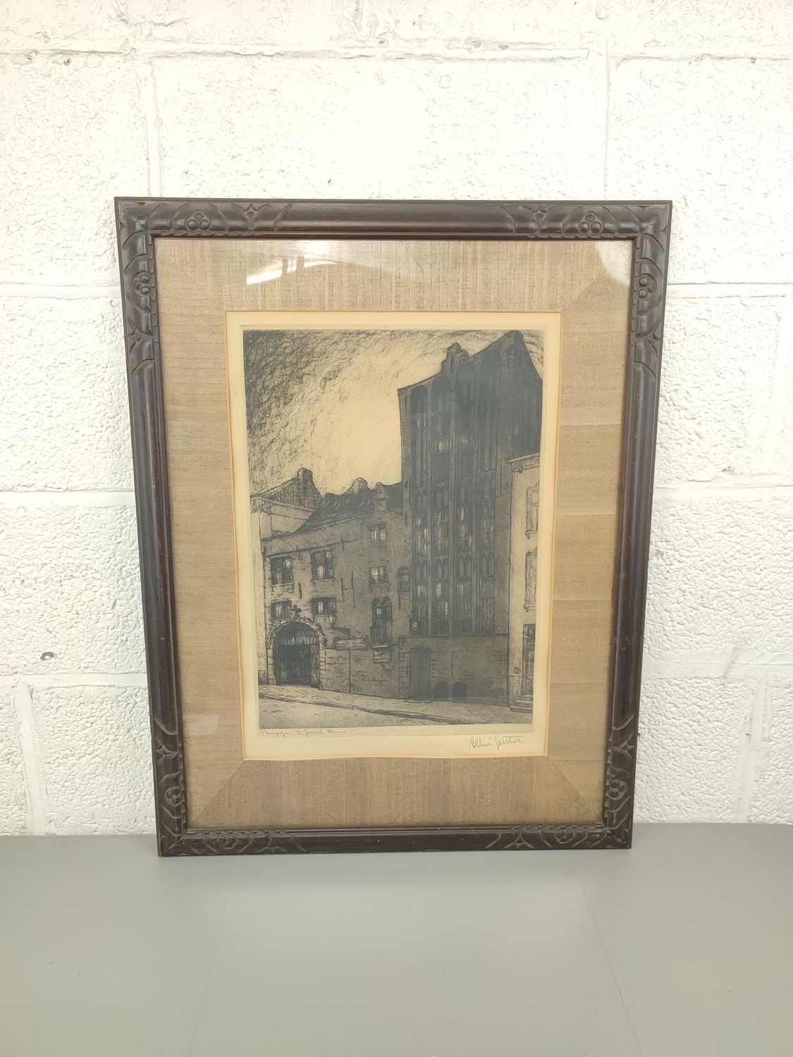 Albert Goethals - Etching - the black house Bruges
