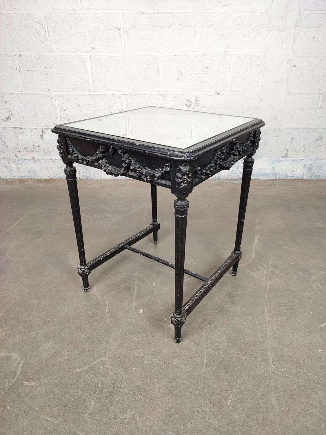Black laquered antique table