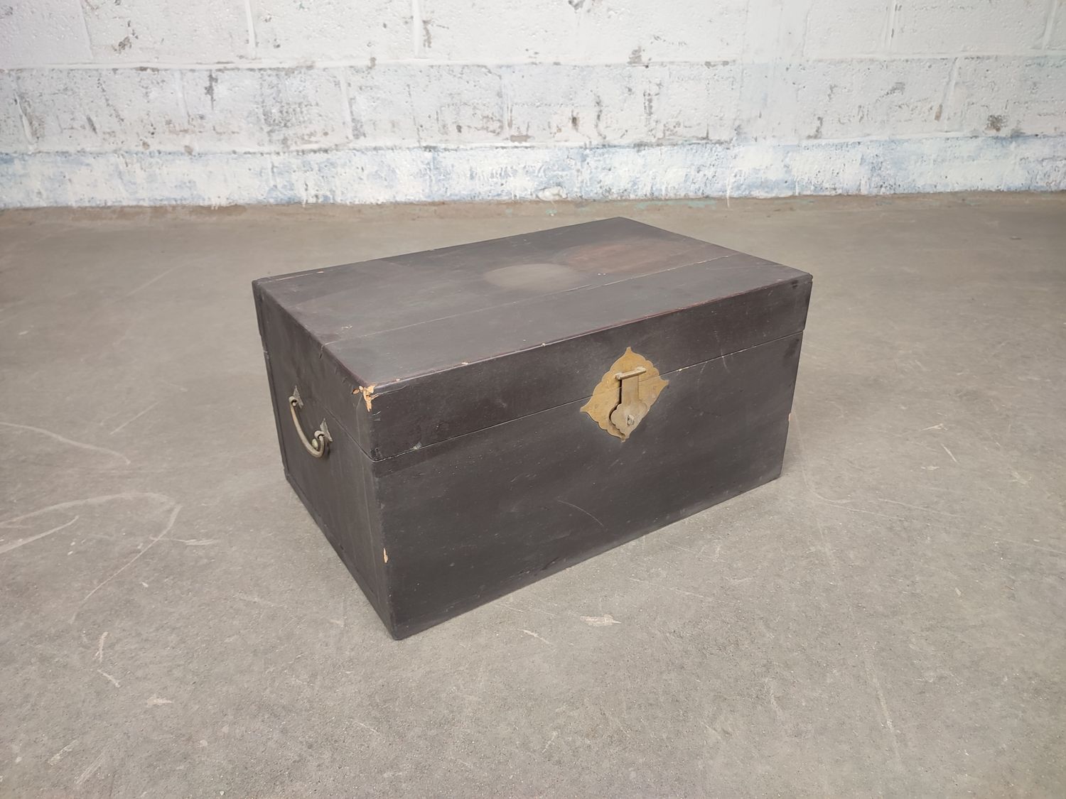Antique black laquered Chinese chest