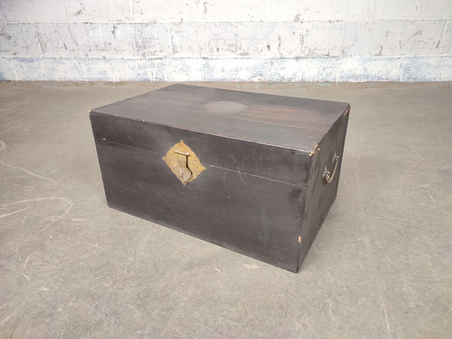 Antique black laquered Chinese chest