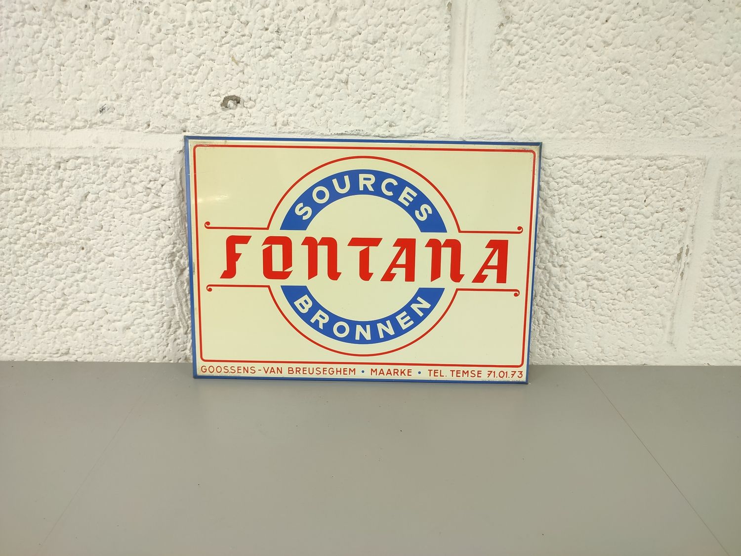 Metal advertising Fontana 1955
