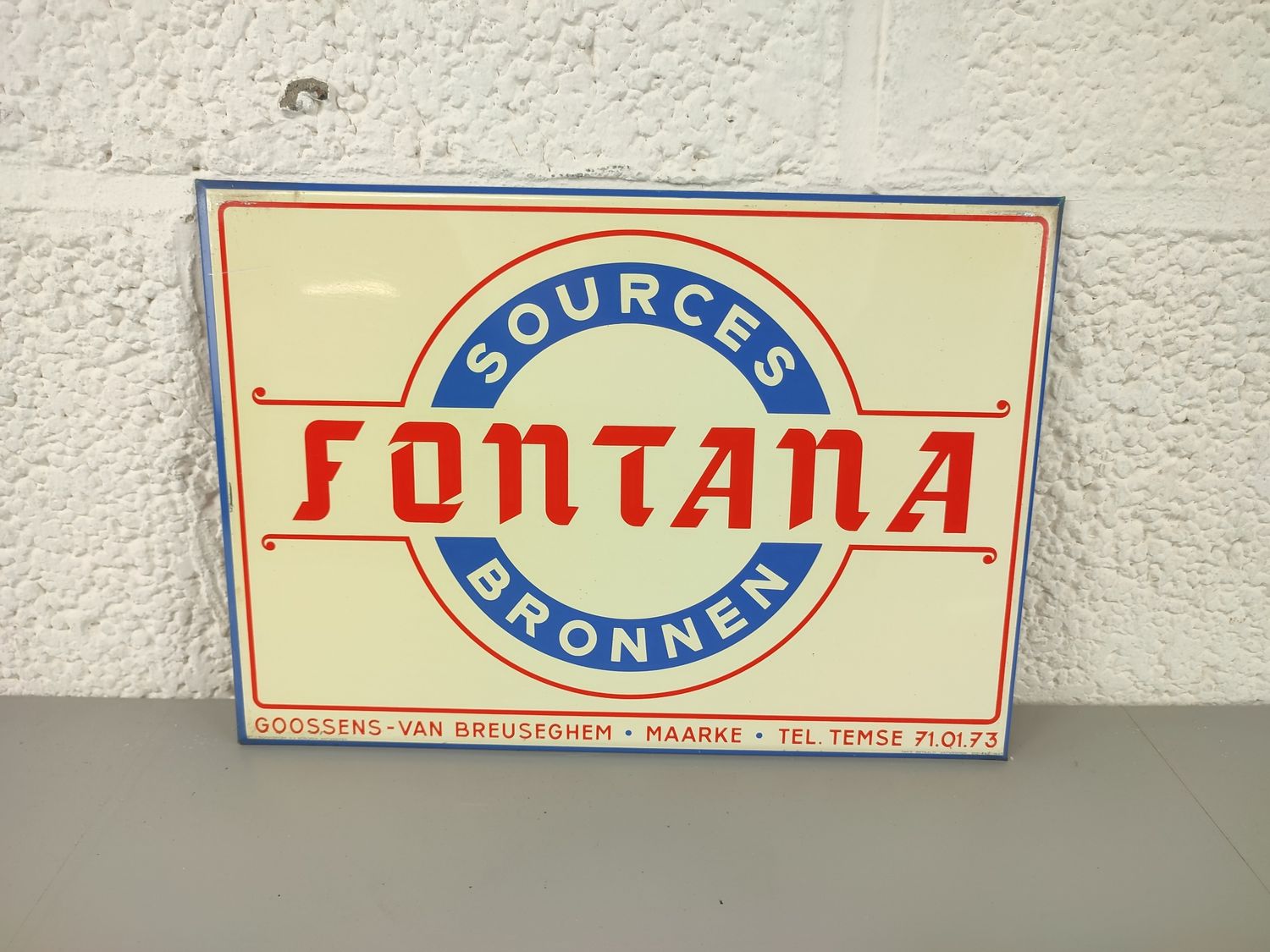 Metal advertising Fontana 1955