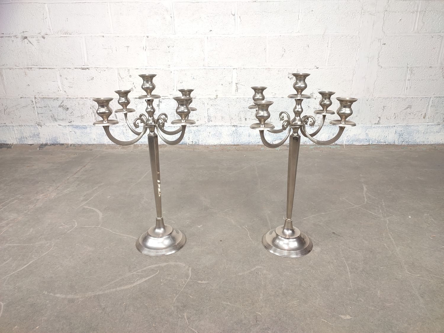 2 large candelabras