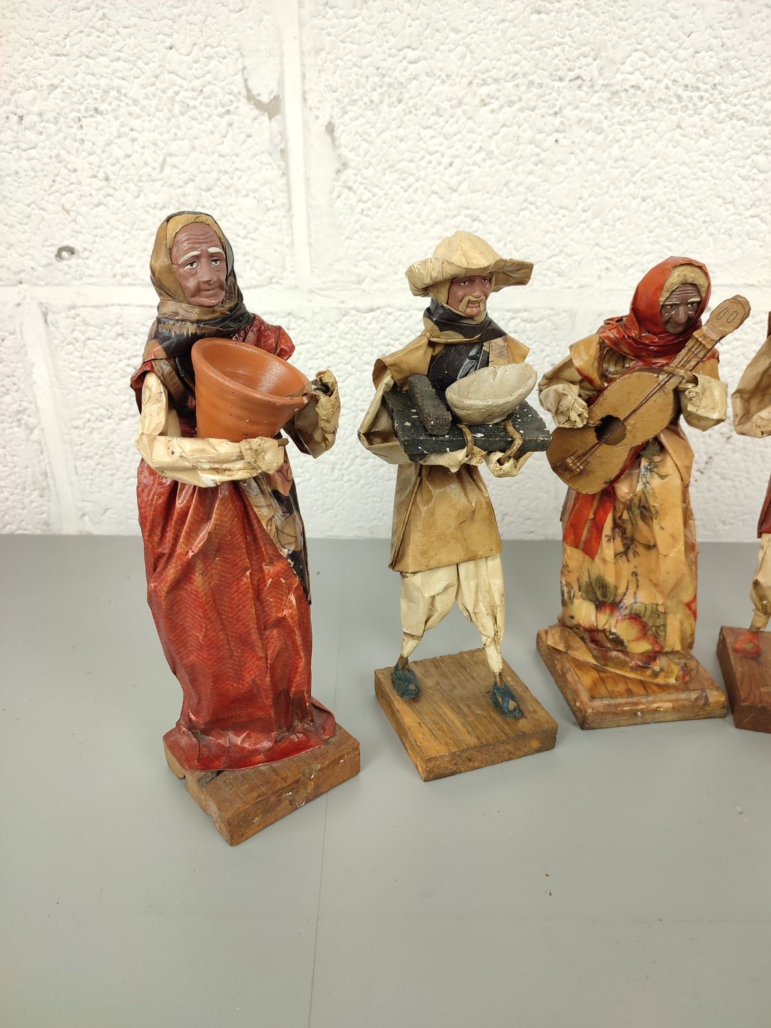 6 Mexican papier mache dolls