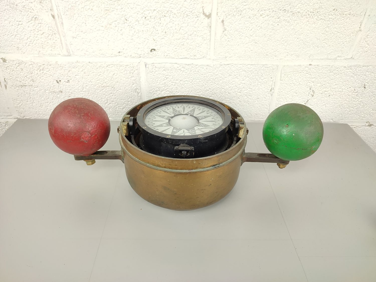 Antique French ship&#39;s compass