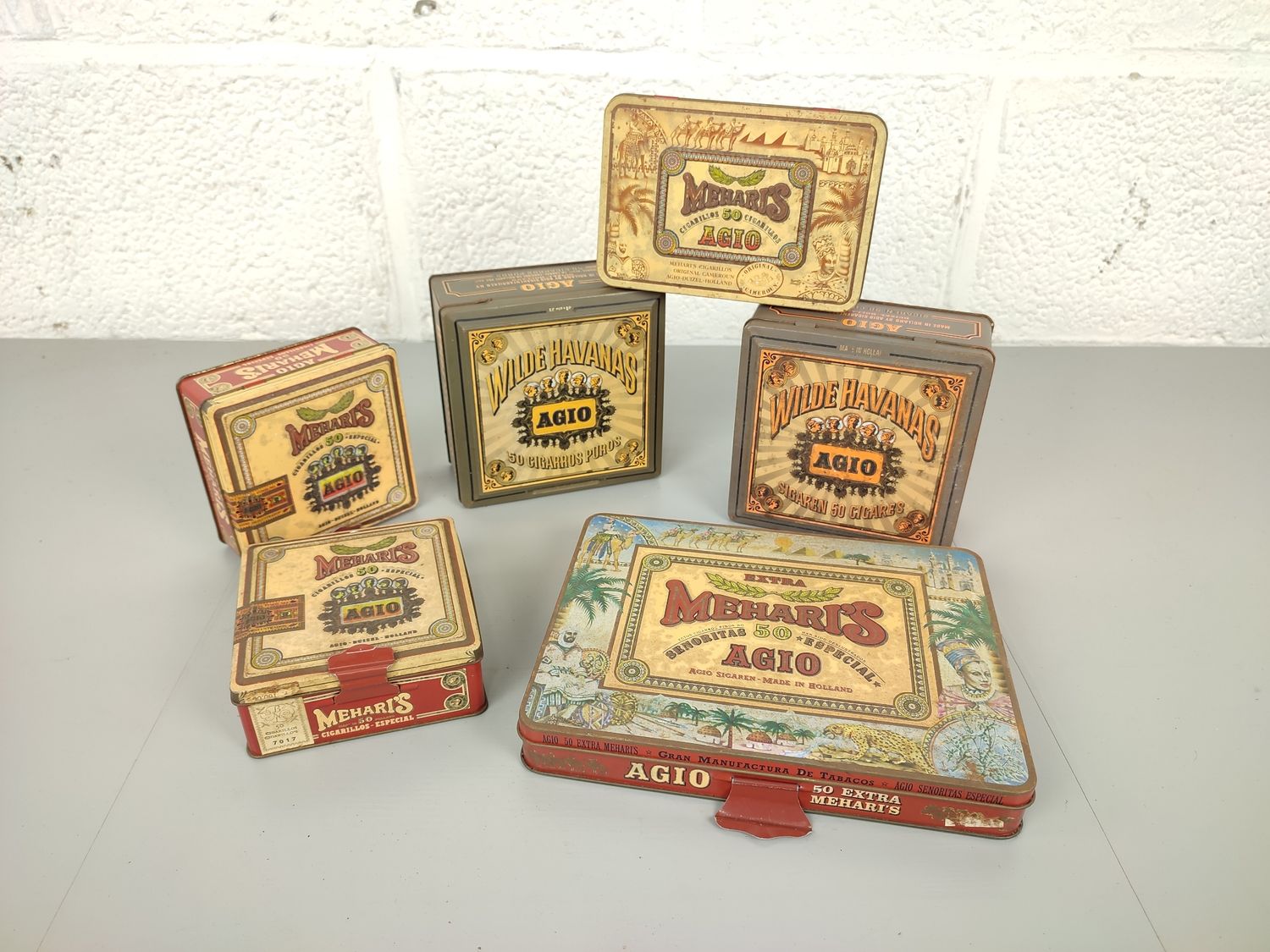 Lot of Agio cigar tins
