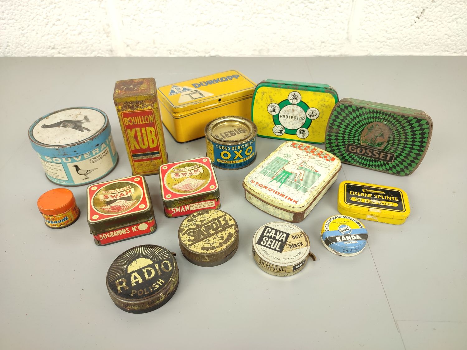 Lot of small cans
