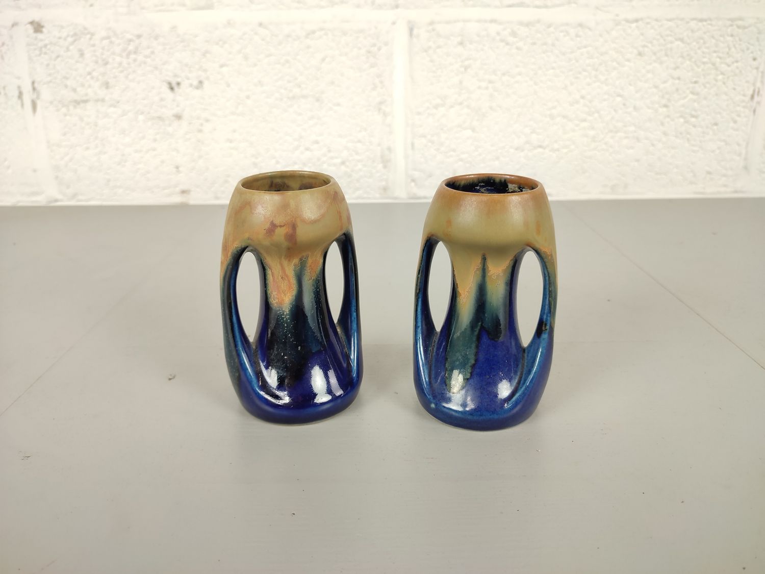 Pair of small Thulin art deco vases