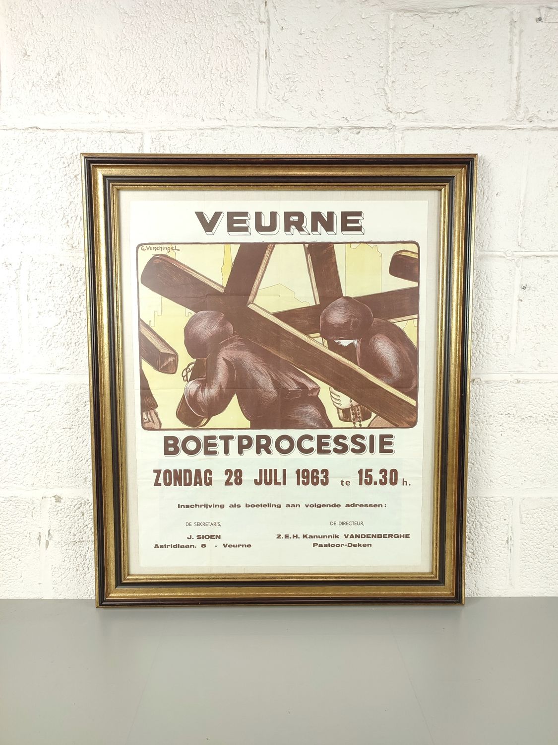 Old poster of the penitential procession in Veurne