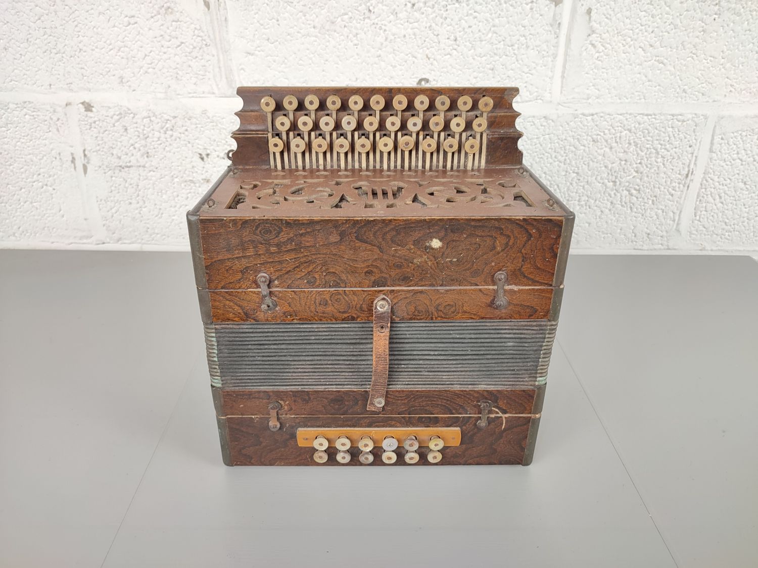 Antique wooden accordion M. Hohner