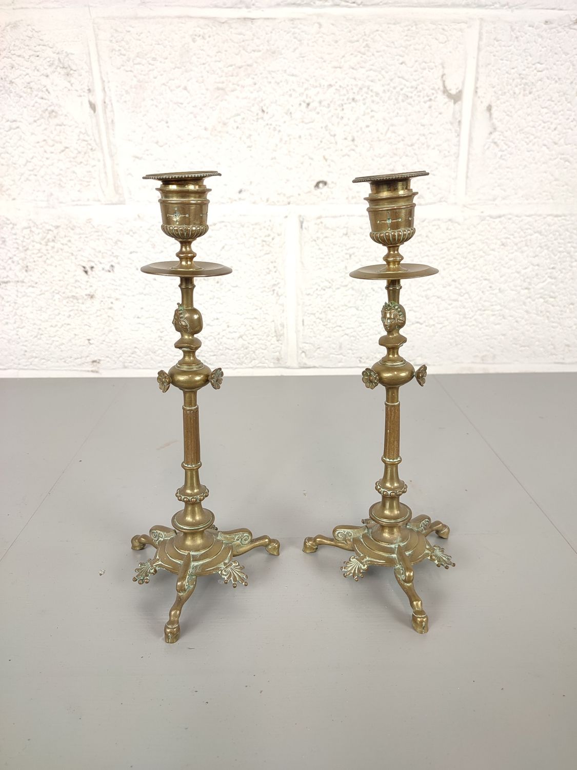Pair of brass candlesticks
