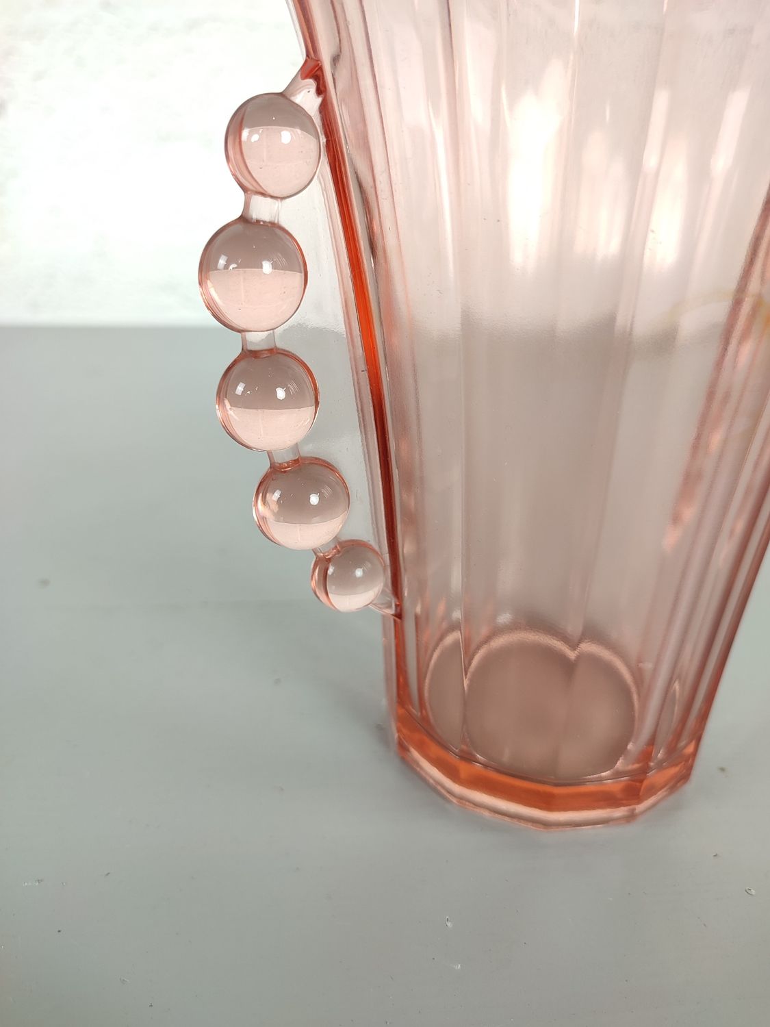 Pressed glass art deco vase