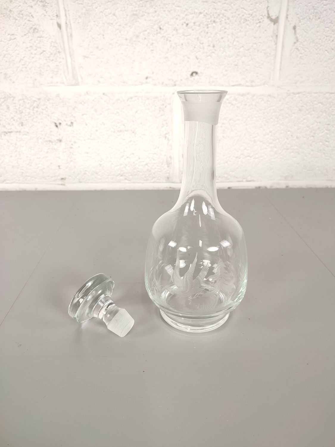 Engraved crystal decanter