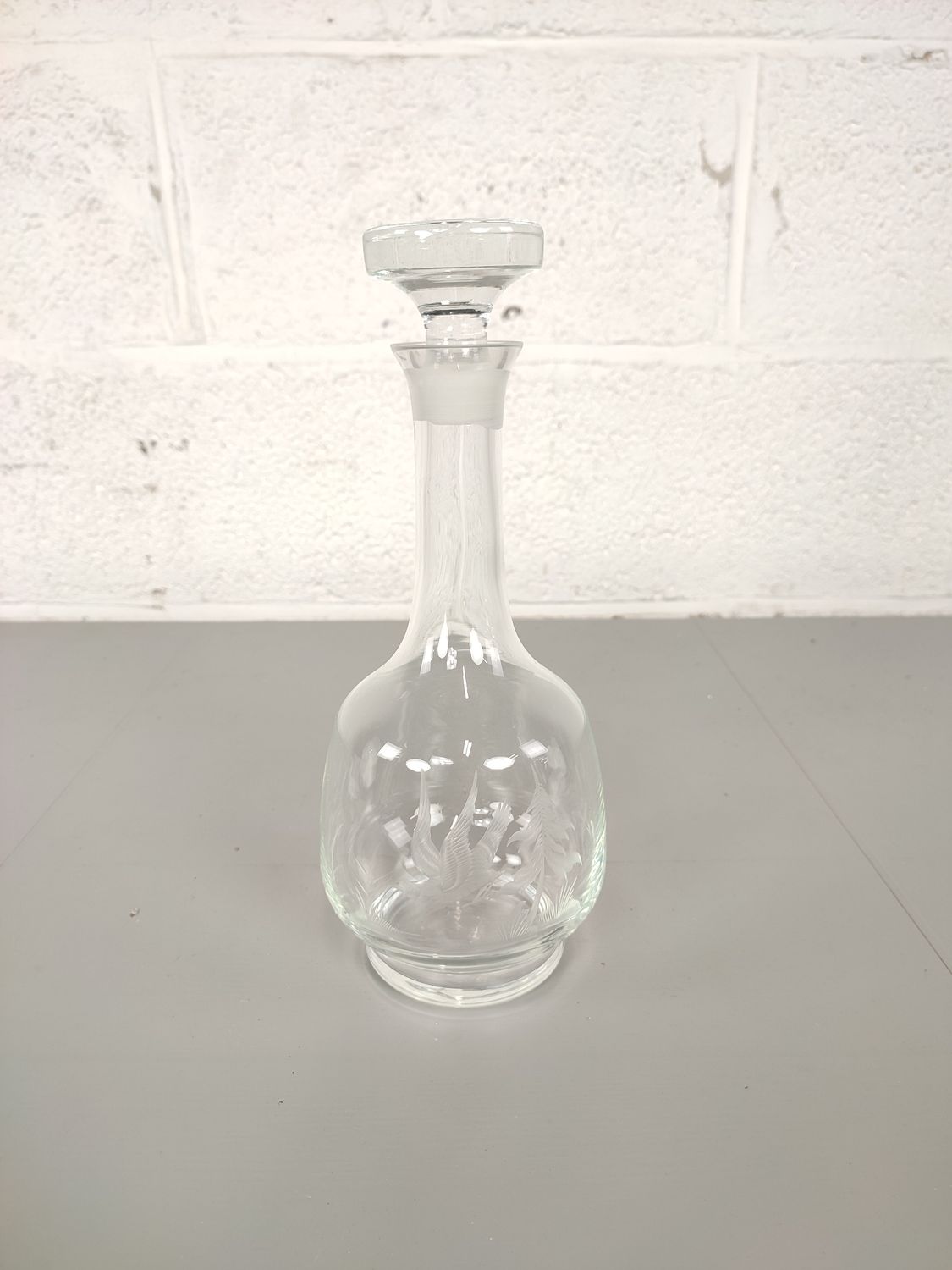 Engraved crystal decanter