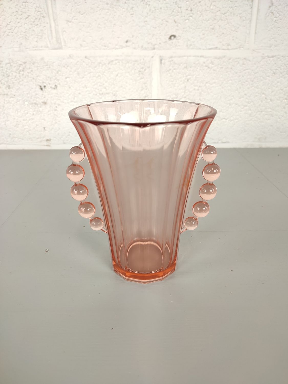 Pressed glass art deco vase