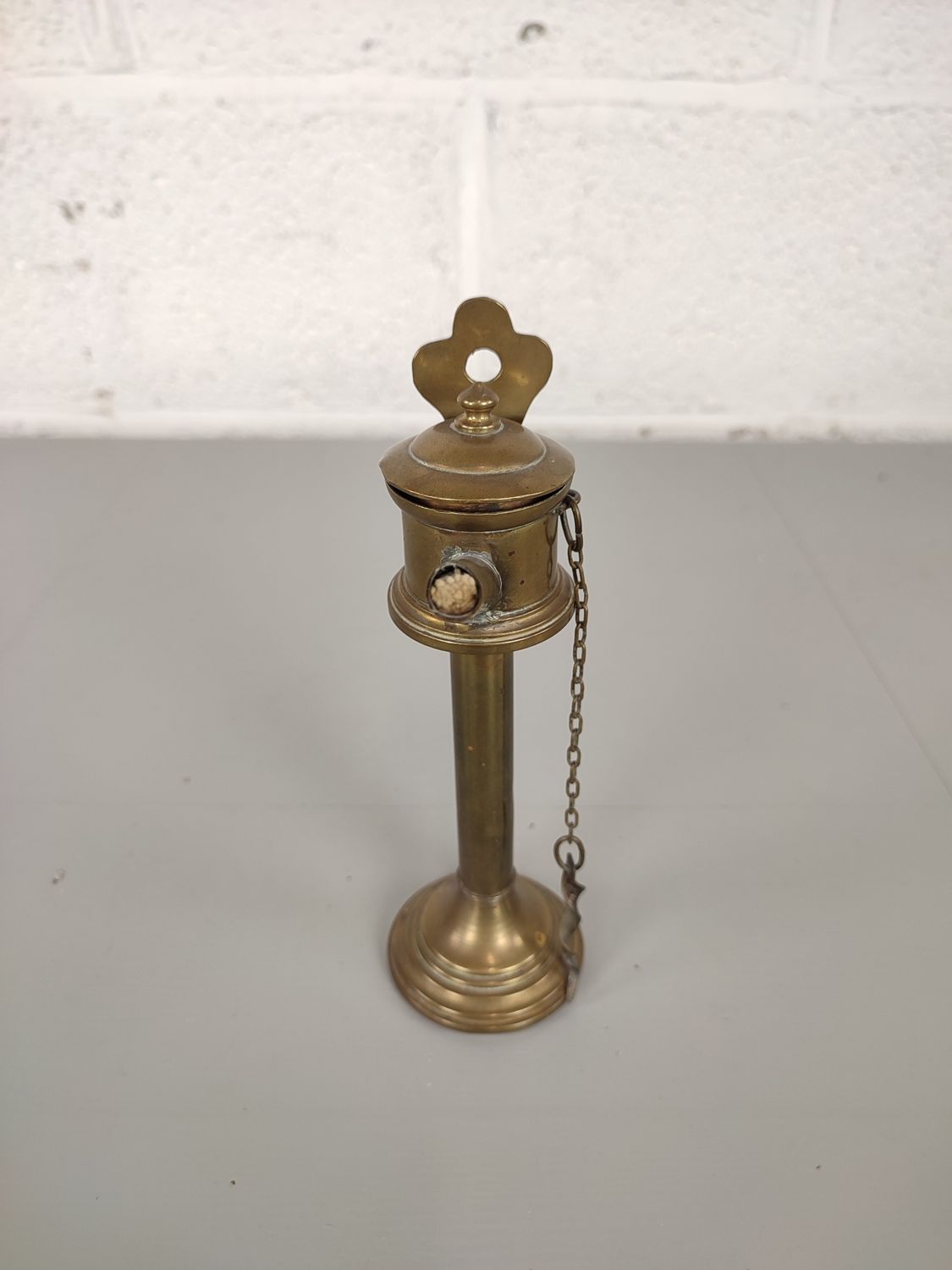 Old brass oil lamp
