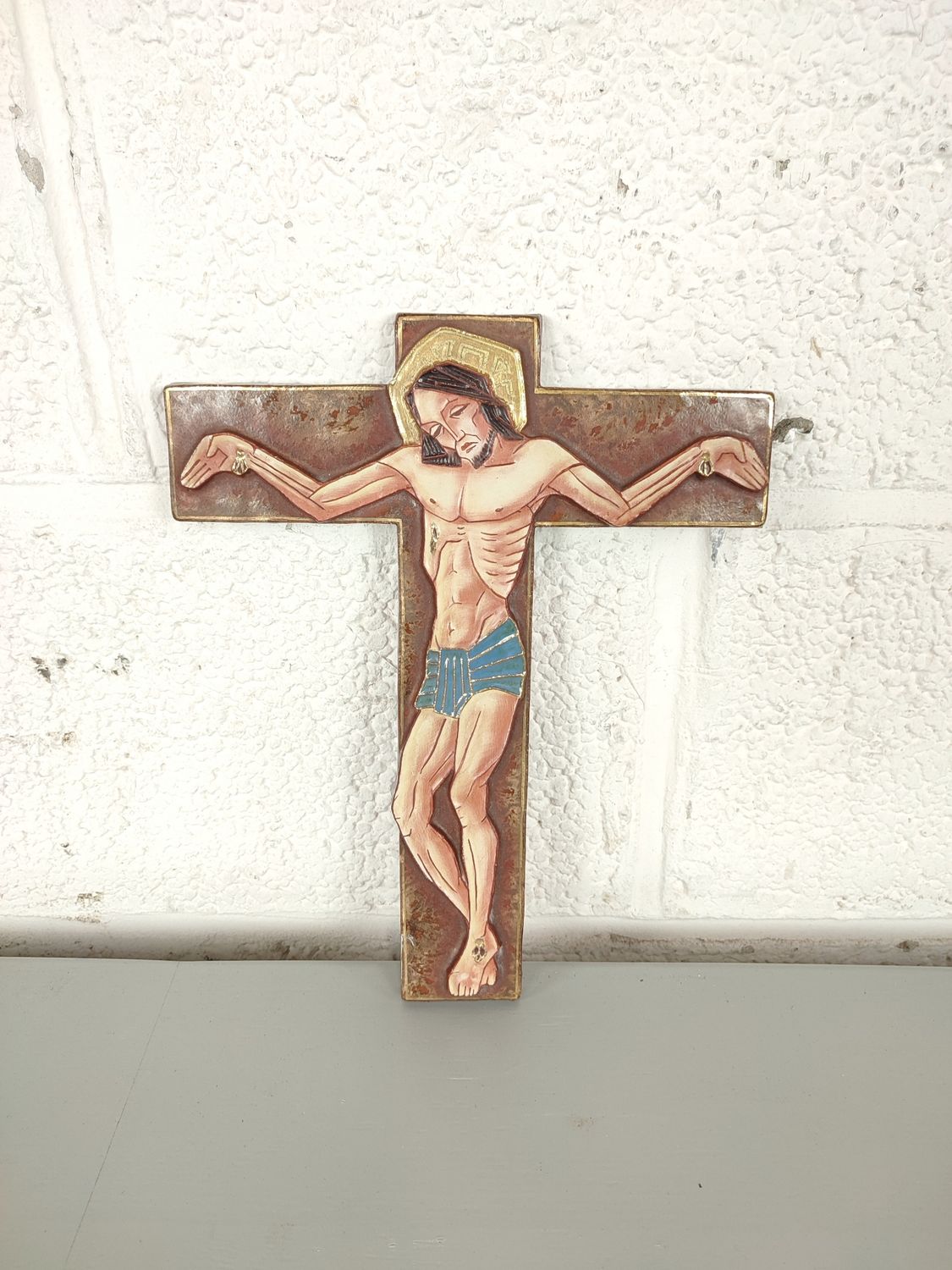 Vintage ceramic crucifix