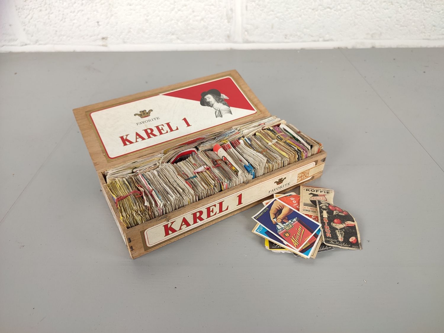 Cllection of old matchbox labels