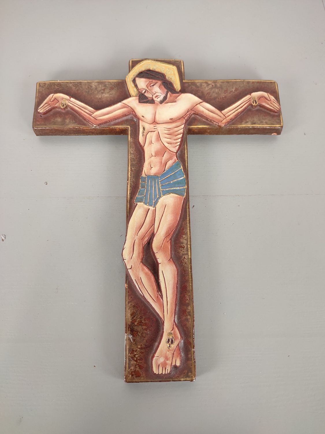 Vintage ceramic crucifix