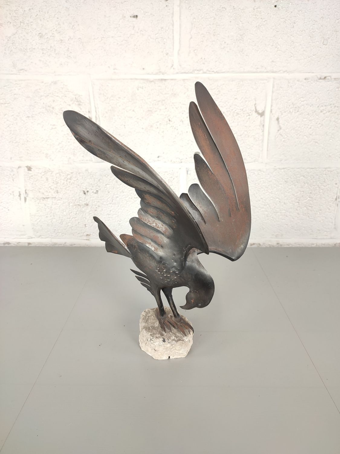 Iron sculpture of a bird of prey