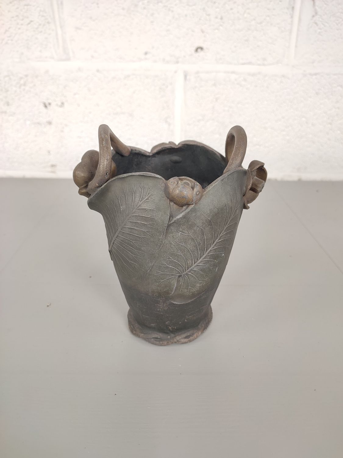 Metal vase in art nouveau style