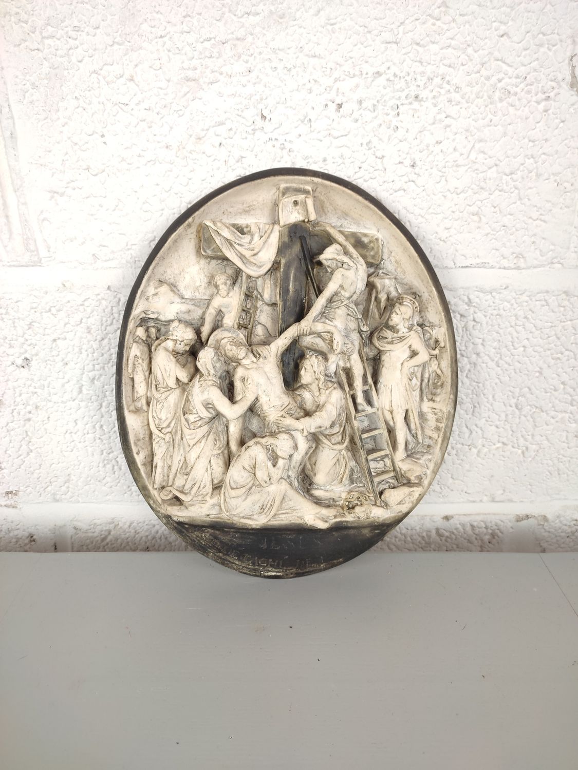 Antique wall plaque &#39;descent from the cross&#39;