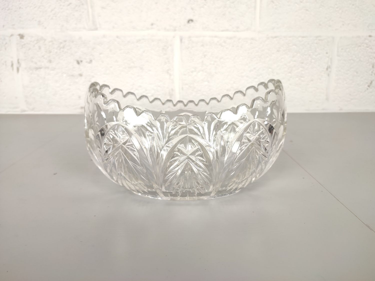 Clear pressed glass bowl