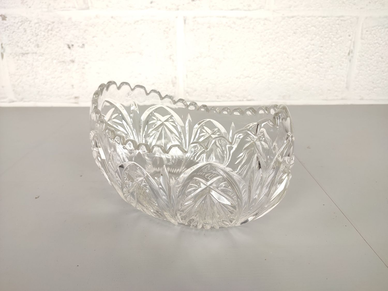 Clear pressed glass bowl