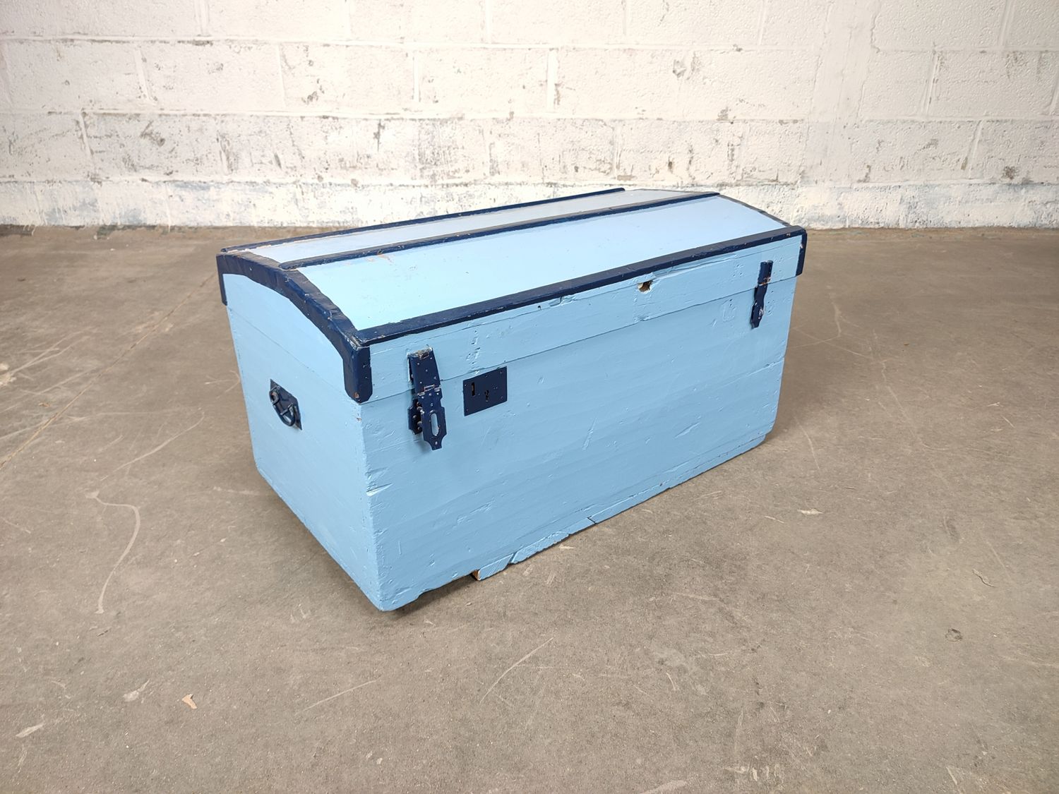 Antique blue wooden chest