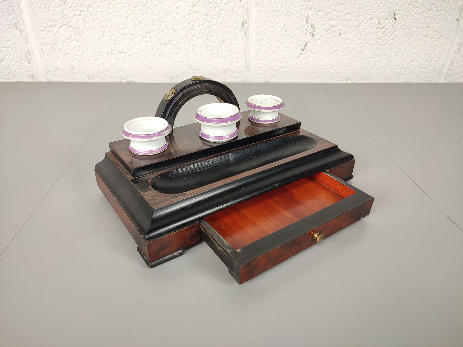 Antique wooden inkstand