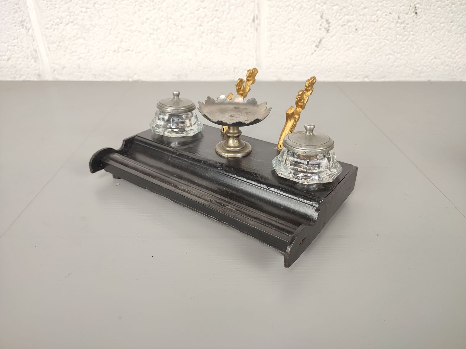 Antique wooden inkstand