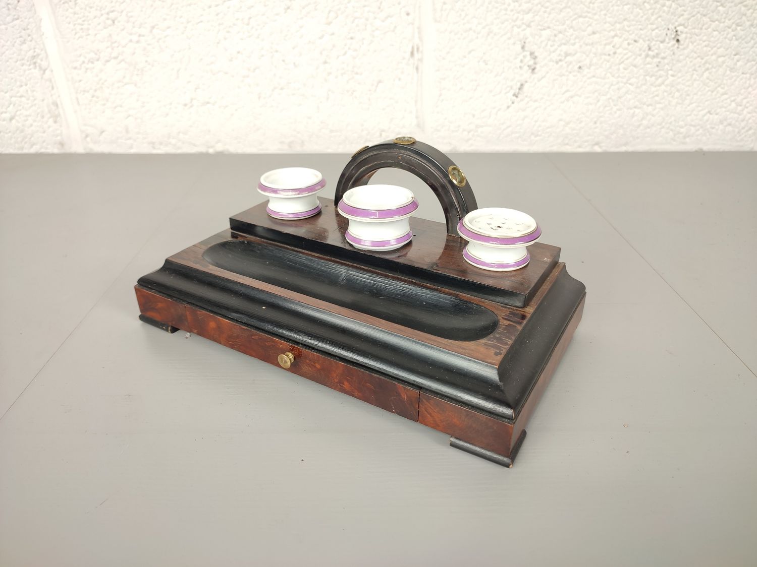 Antique wooden inkstand