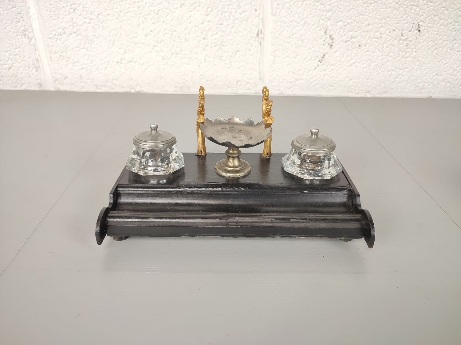 Antique wooden inkstand