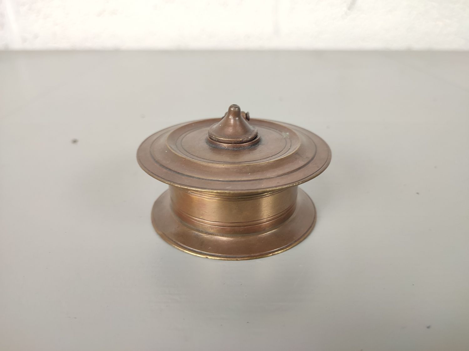 Antique bronze inkwell