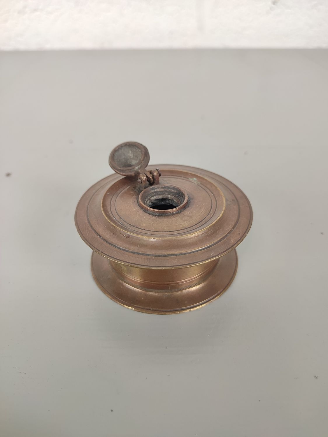 Antique bronze inkwell