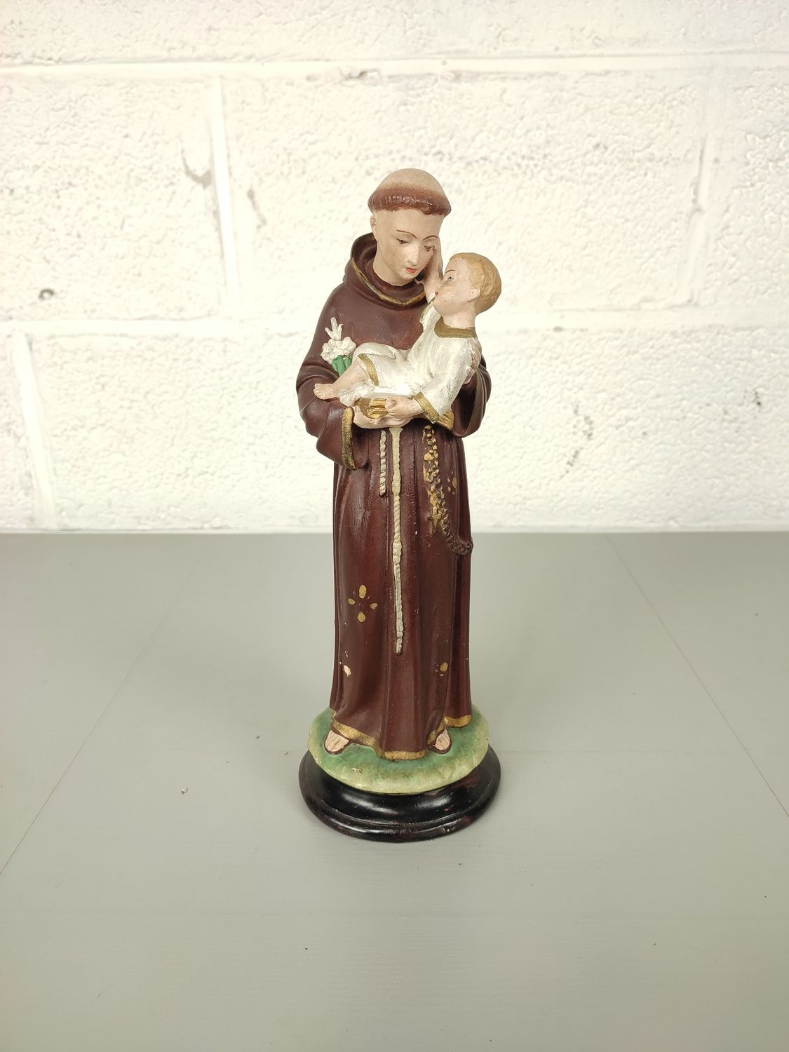 Plaster statue of St Anthony