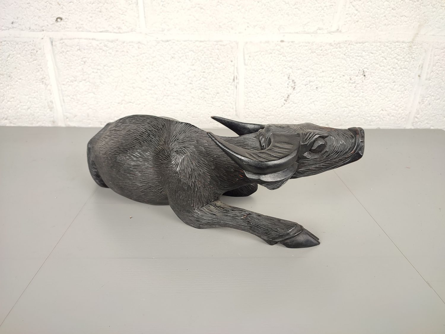 Hand carved wooden water buffalo