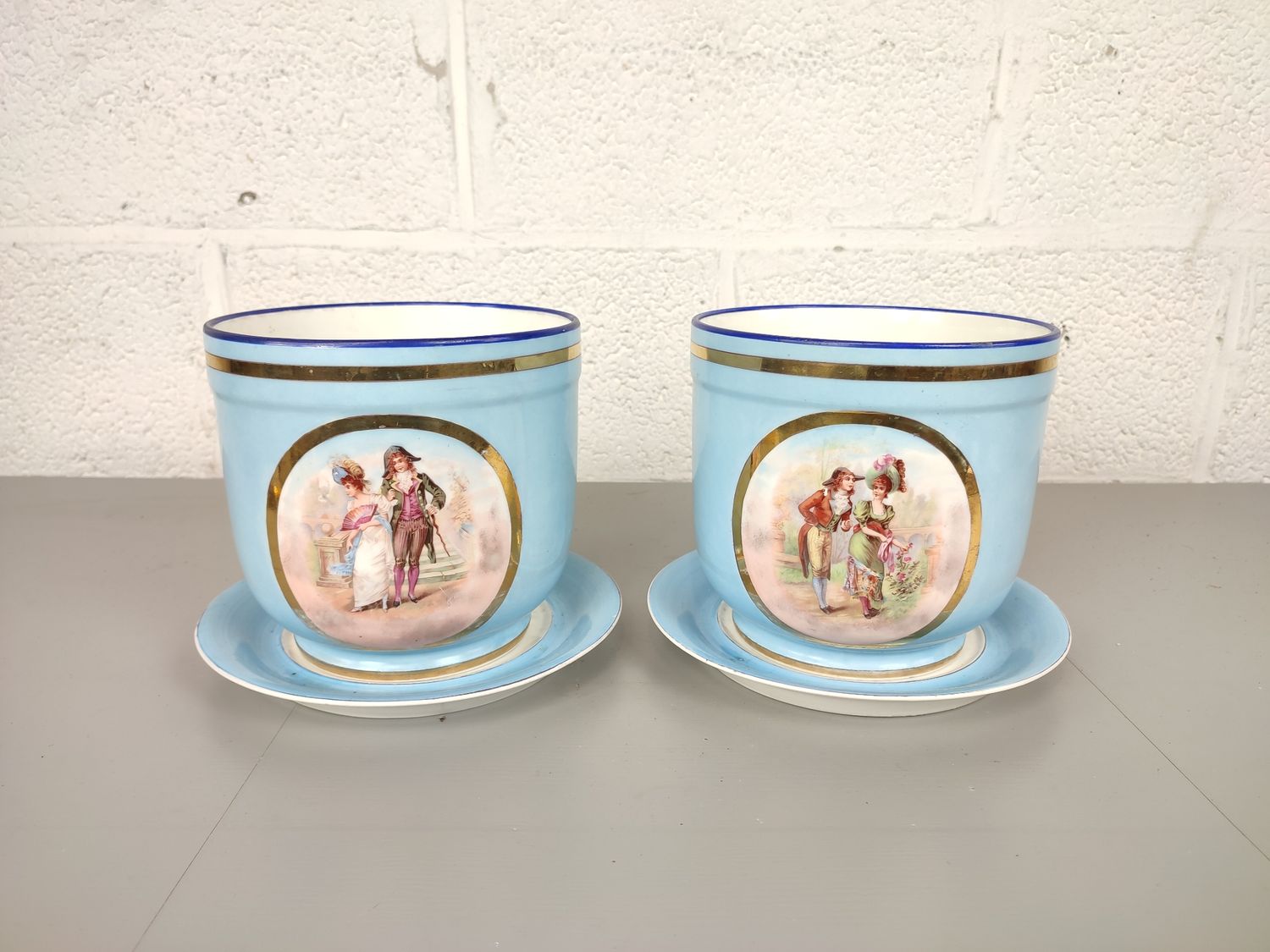 Pair of Sèvres style planters