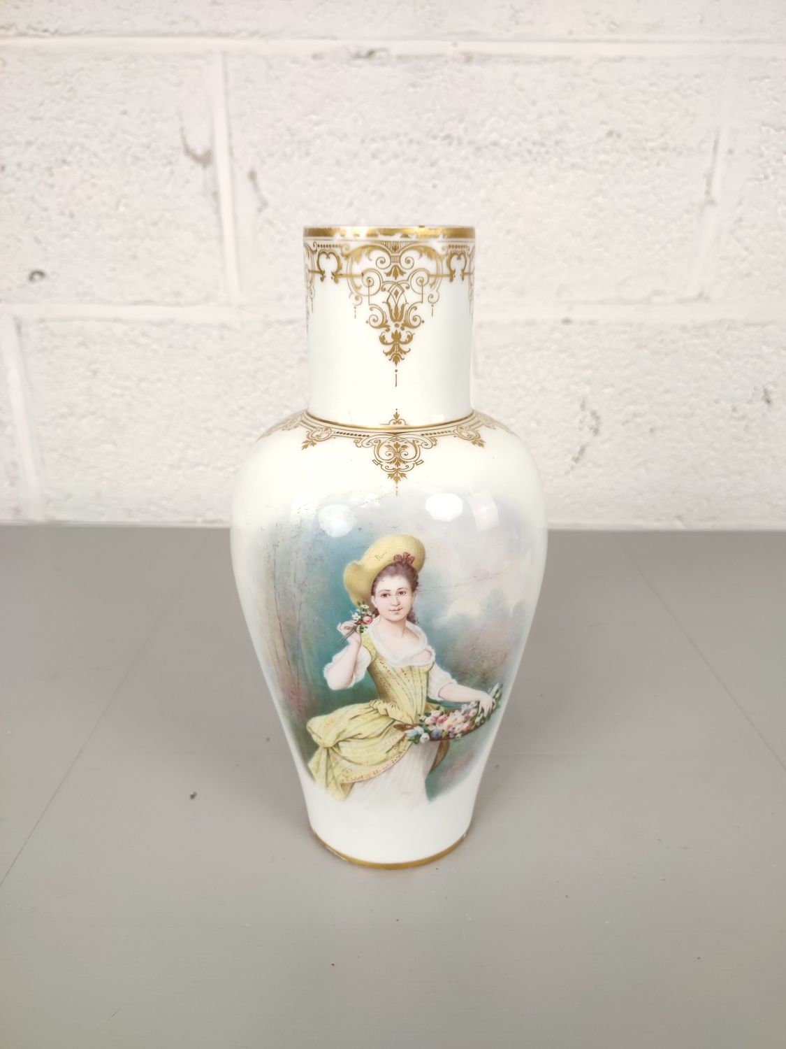 Antique white vase in Sèvres style