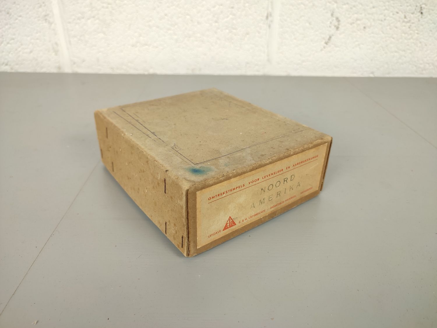 Old geografical school stamp North America