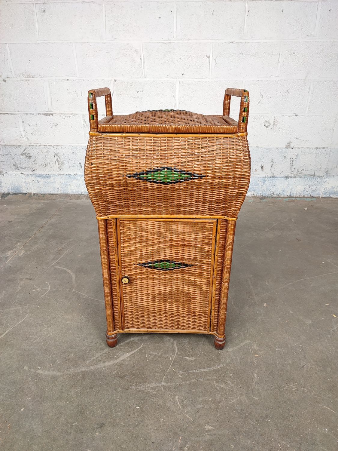 Vintage rattan sewing basker